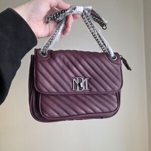 NWT Badgley Mischka Plum Quilted Crossbody Bag